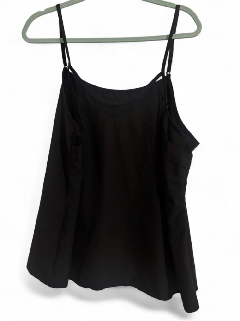Black Women's Satin Spaghetti Strap Camisole Top